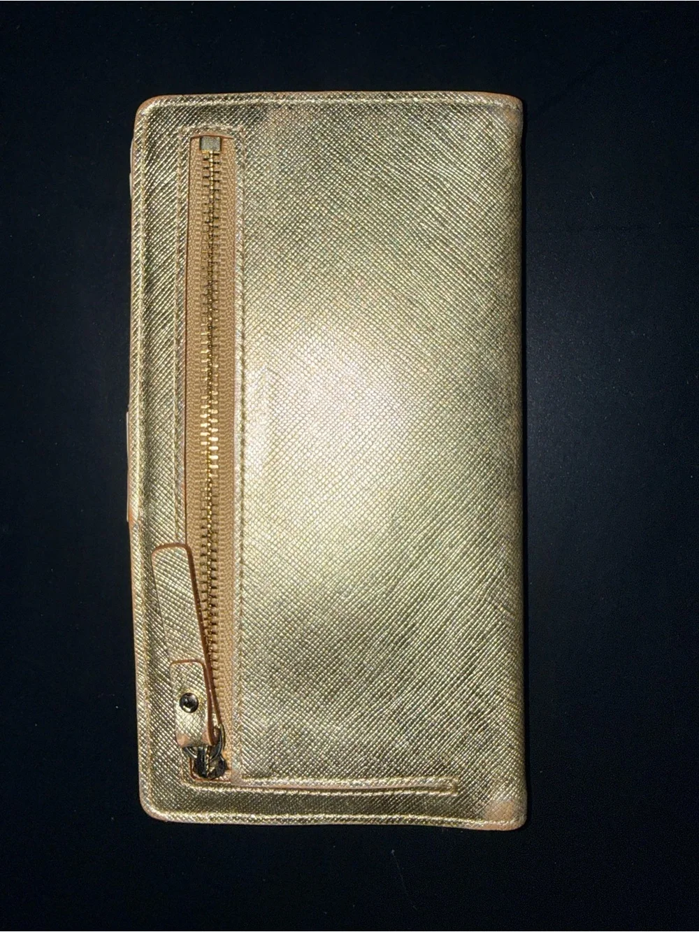 Kate Spade Metallic Gold Bi-Fold Leather Wallet